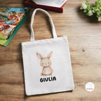 Borsa Shopper Animali del Bosco Personalizzata con Nome