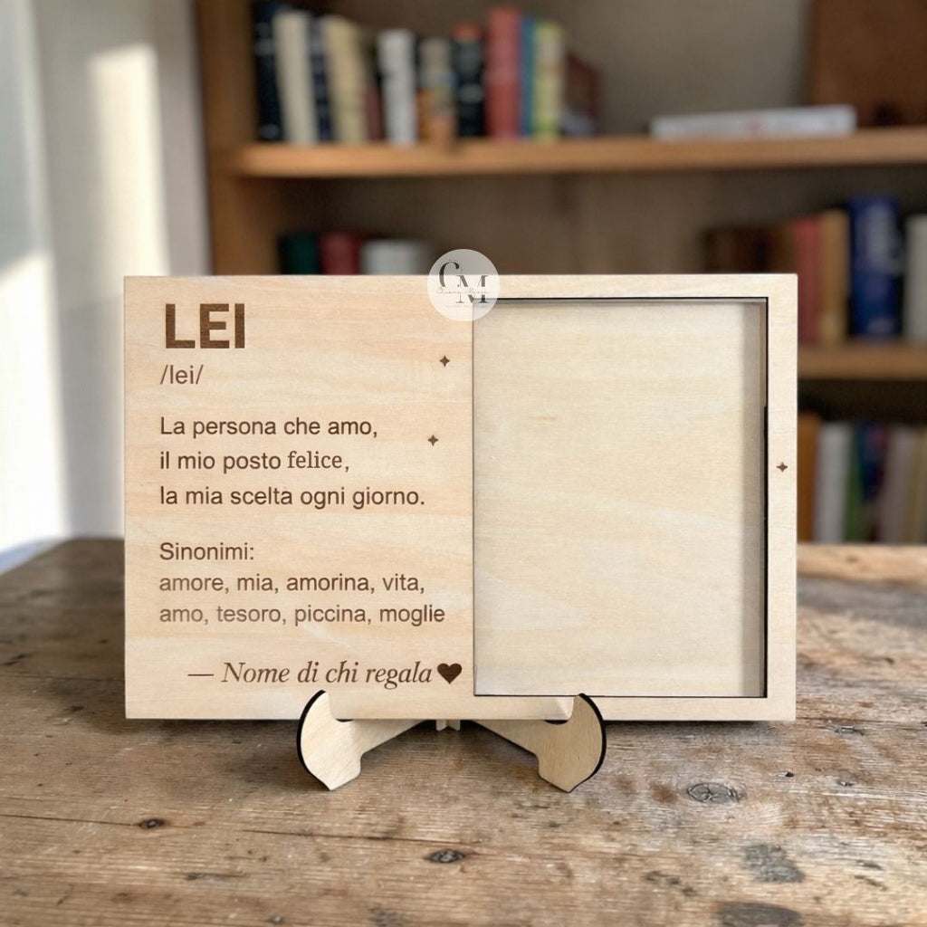 Porta Foto in Legno Personalizzato con Nome – Regalo Papà, Mamma, Nonni, Fidanzato, Fidanzata