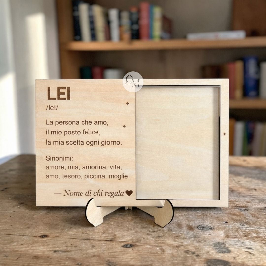 Porta Foto in Legno Personalizzato con Nome – Regalo Papà, Mamma, Nonni, Fidanzato, Fidanzata