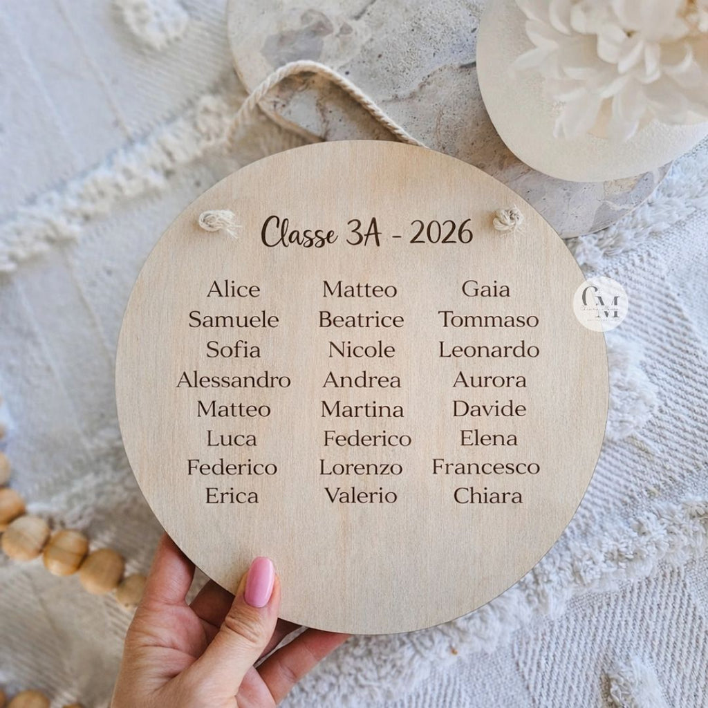 Regalo Maestra Personalizzato in Legno con Nome – Targa Fine Anno con Fiori di Lavanda Essiccati