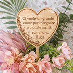 Etichetta per Piante Personalizzata, Plant Stick Inciso con Nome Maestra/o