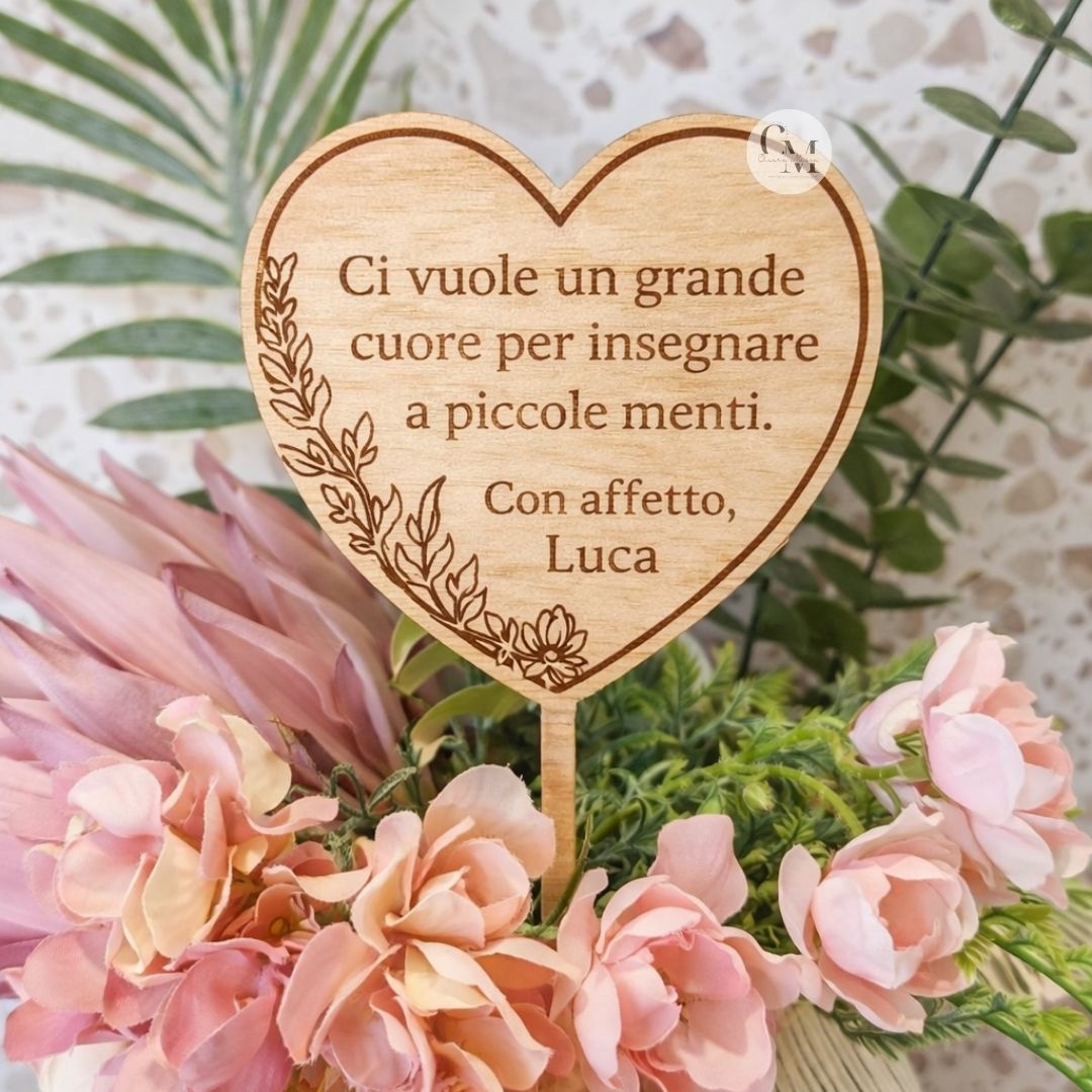 Etichetta per Piante Personalizzata, Plant Stick Inciso con Nome Maestra/o