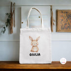 Borsa Shopper Animali del Bosco Personalizzata con Nome