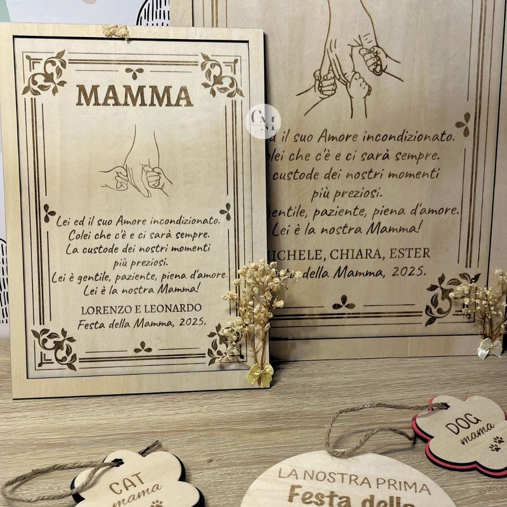 Quadro Personalizzato Festa della Mamma In Legno Con Nomi