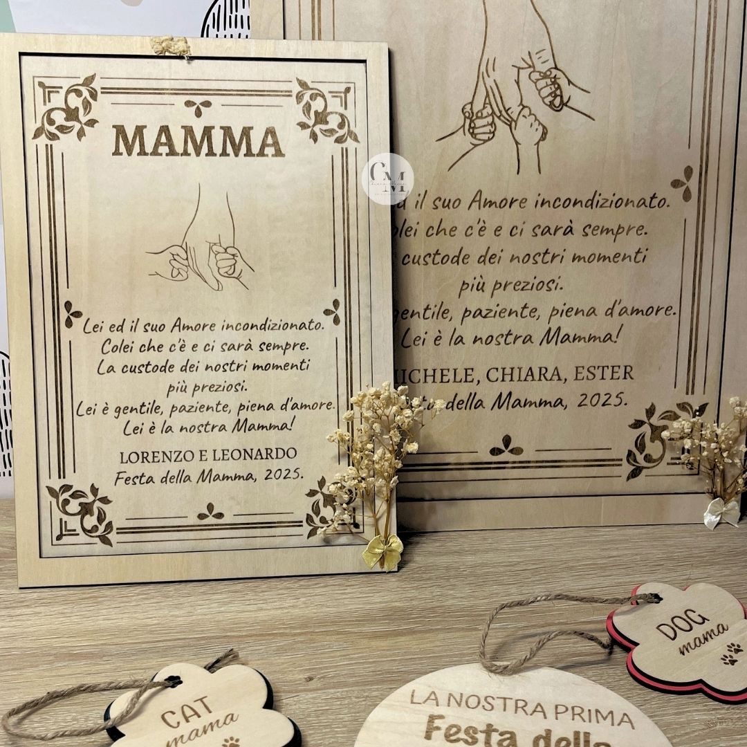 Quadro Personalizzato Festa della Mamma In Legno Con Nomi