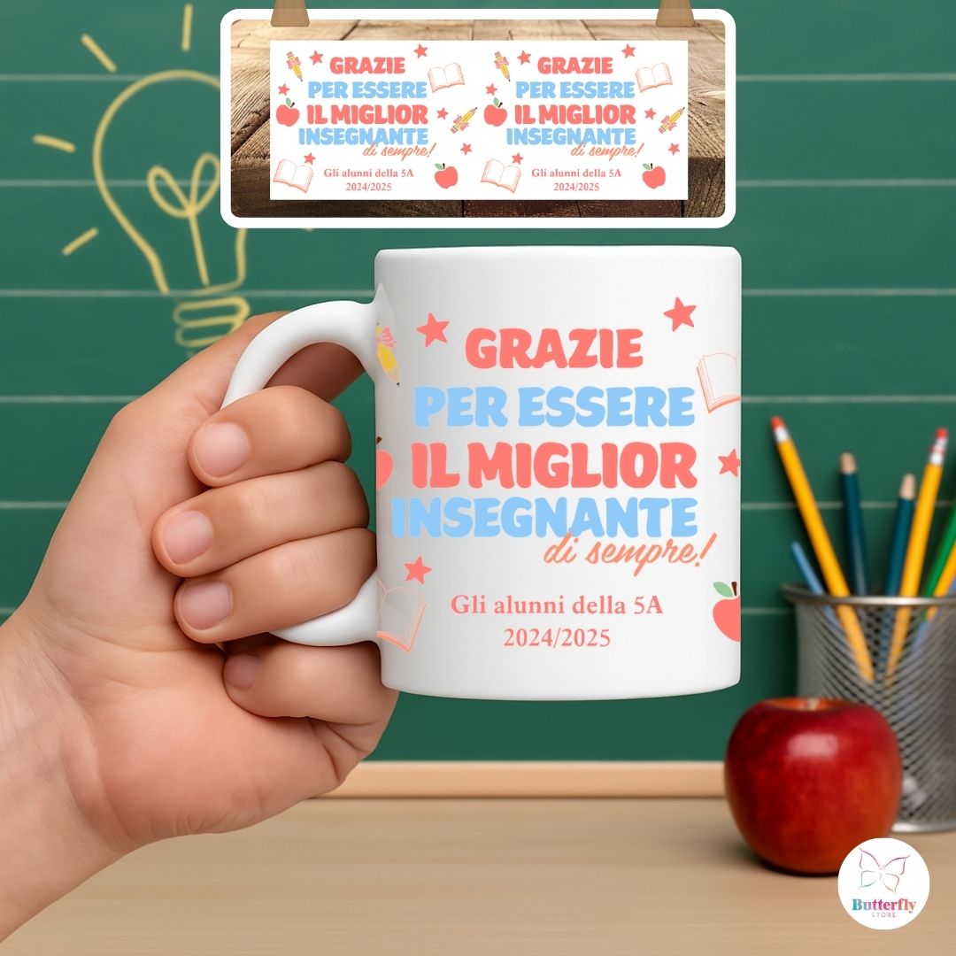 Tazza Personalizzata Insegnanti - Idea Regalo Maestra Maestro