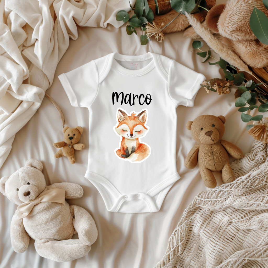 Body Per Neonati Personalizzato Con Nome - Fantasie Varie