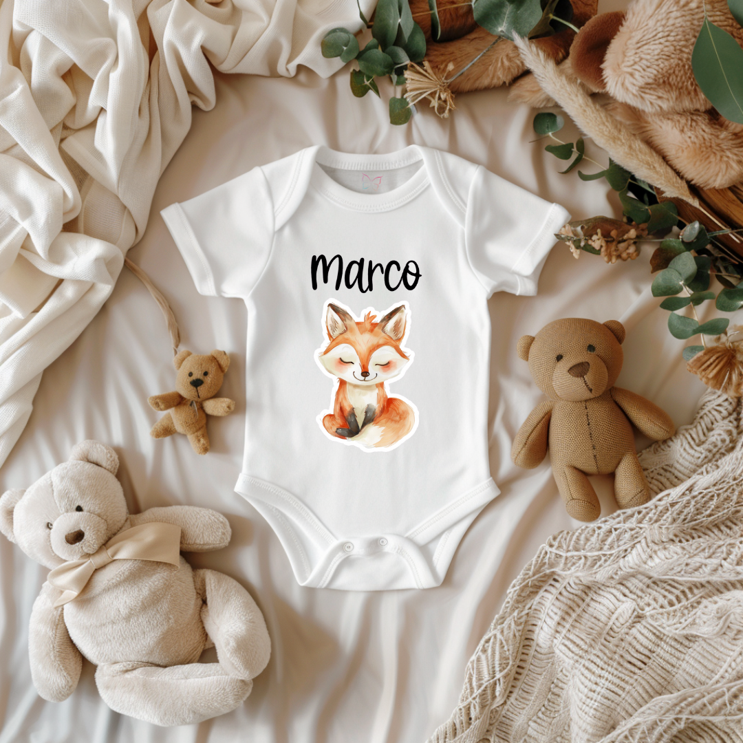 Body Per Neonati Personalizzato Con Nome - Fantasie Varie