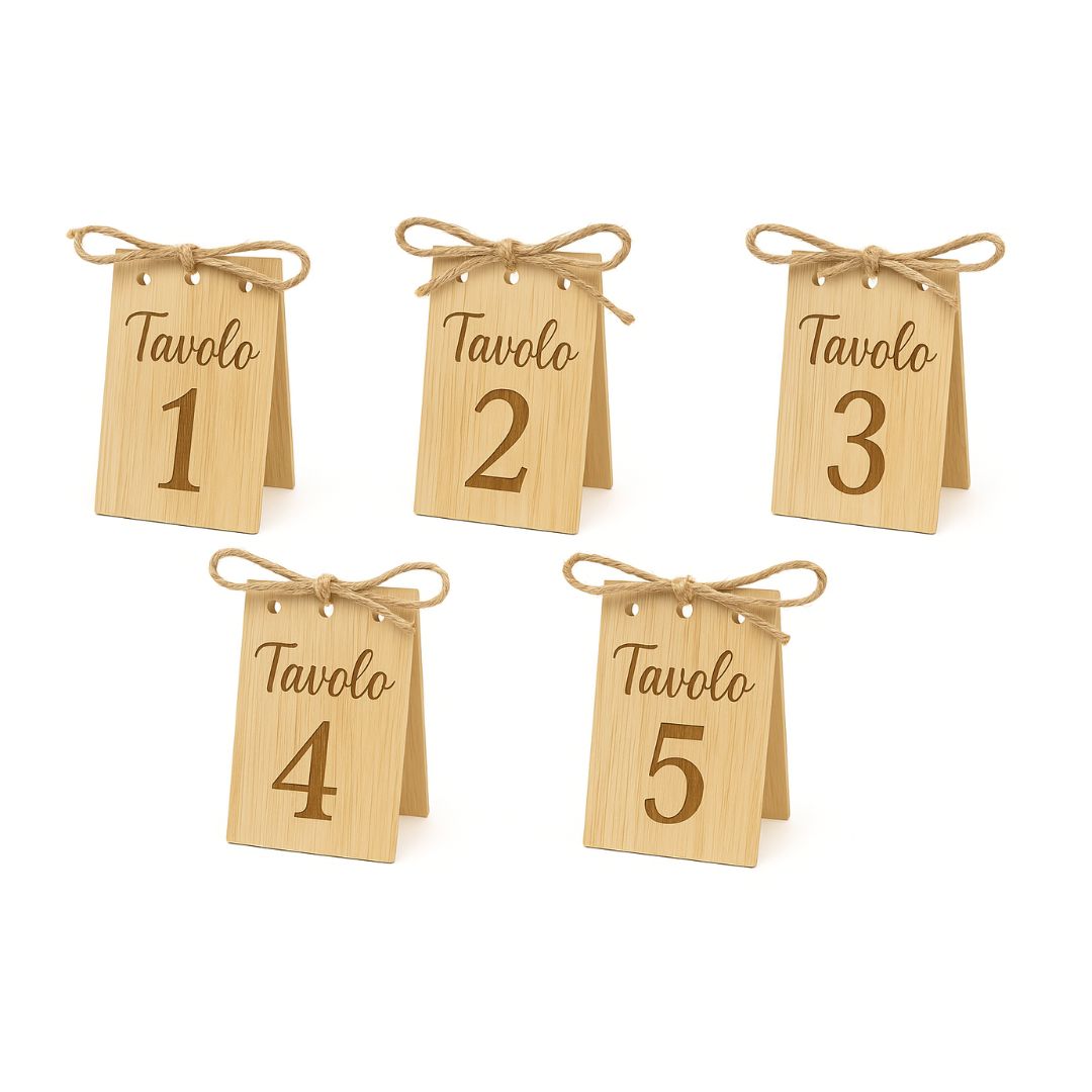 Set 10 Segnaposto in Legno per Tavoli – Personalizzabili con Logo per Matrimoni, Eventi, Ristoranti, Locali, Bistrot ecc.