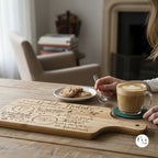 Vassoio di Natale per Babbo Natale, Personalizzabile con Nome – Tagliere in Bambù con Manico