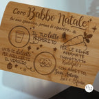 Vassoio di Natale per Babbo Natale, Personalizzabile con Nome – Tagliere in Bambù con Manico