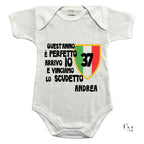 Body Scudetto Juve Campione d’Italia Personalizzato con Nome, Body per Neonati Bianconeri