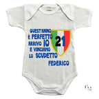 Body Scudetto Inter Campione d’Italia Personalizzato con Nome, Body per Neonati Nerazzurri
