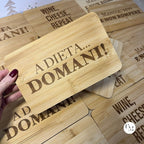 Tagliere In Bambù A Dieta Domani, Frase Incisa Divertente, Charcuterie Board