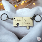 Portachiavi In Legno Personalizzati Con Nomi, Pezzi Puzzle Ad Incastro