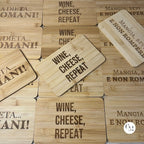 Tagliere in Bambù Wine Cheese Repeat, Frase Incisa Divertente, Charcuterie Board