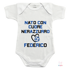 Body Neonato Inter “Nato con Cuore Nerazzurro” – Personalizzato con Nome