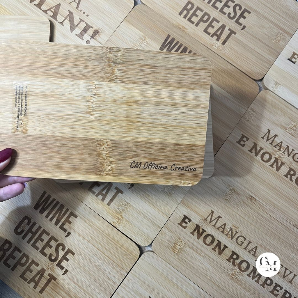 Tagliere In Bambù Mangia Bevi e Non Rompere, Frase Incisa Divertente, Charcuterie Board