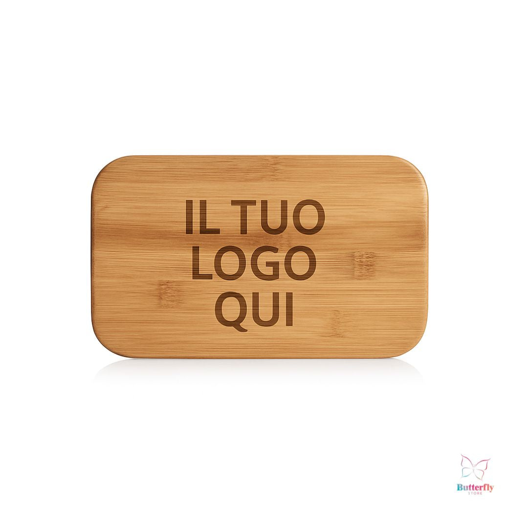 Tagliere in Bambù Personalizzato con Logo Aziendale 22x14 cm