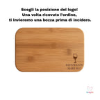 Tagliere in Bambù Personalizzato con Logo Aziendale 22x14 cm