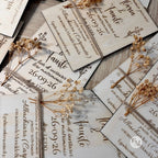 Inviti di Nozze in Legno Personalizzati con Gypsophila/Lavanda/Eucalipto