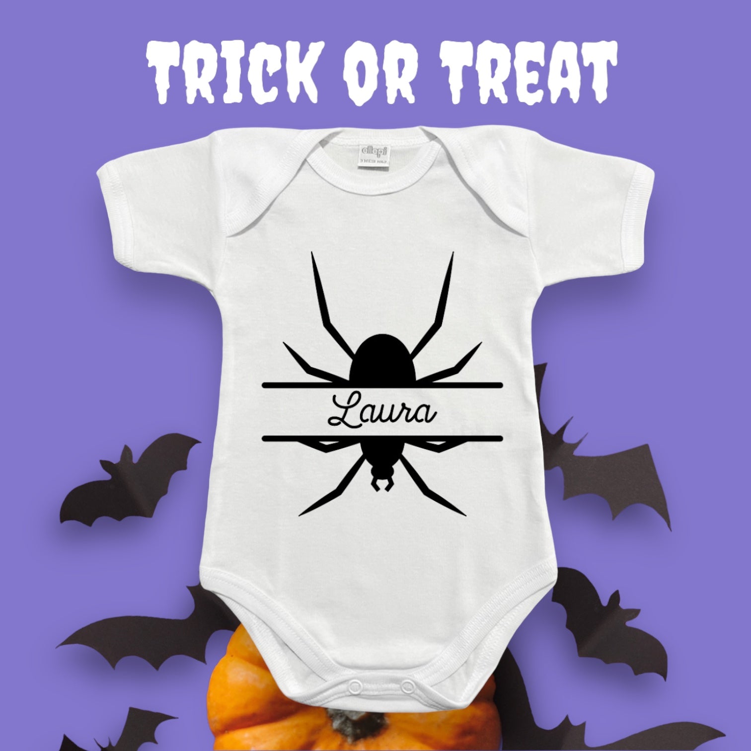 Halloween Body Neonati Mega Ragno - Con Nome