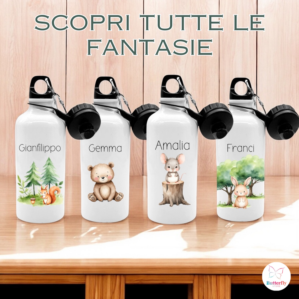 Borraccia Personalizzata 500ml - Animali nel Bosco