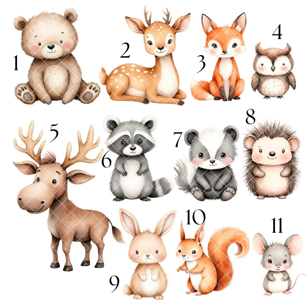 Borsa Shopper Animali del Bosco Personalizzata con Nome