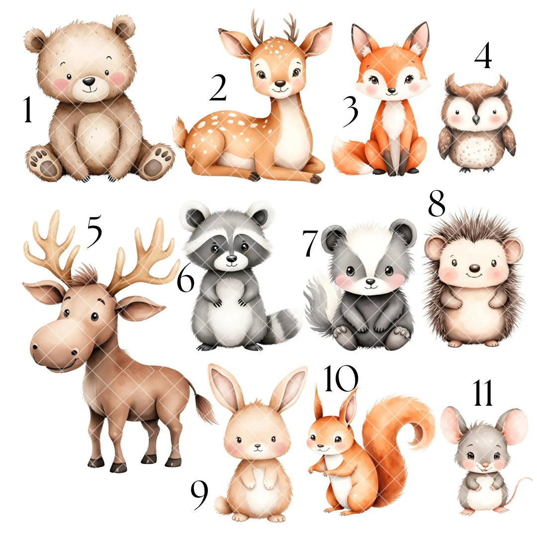 Borsa Shopper Animali del Bosco Personalizzata con Nome