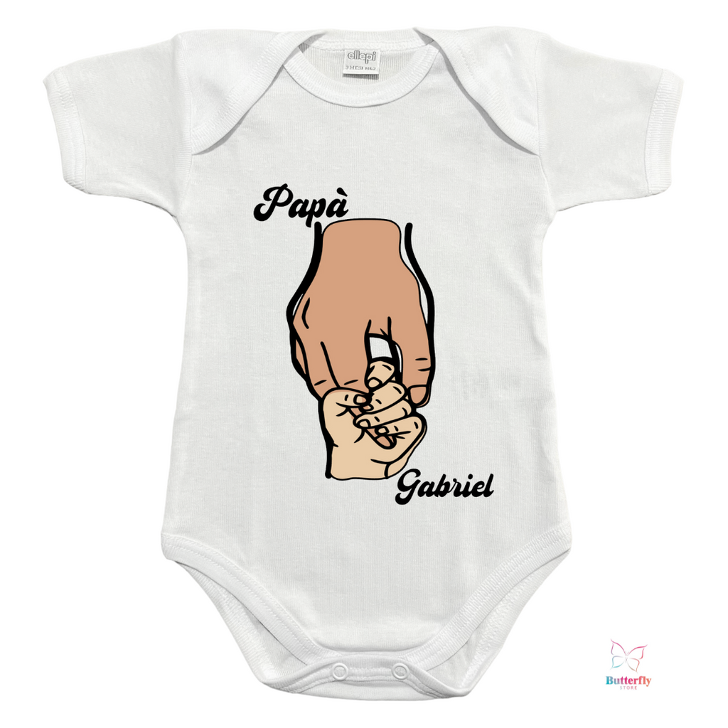 Baby Body Mani Intrecciate Festa Del Papà - Personalizzato Con Nomi