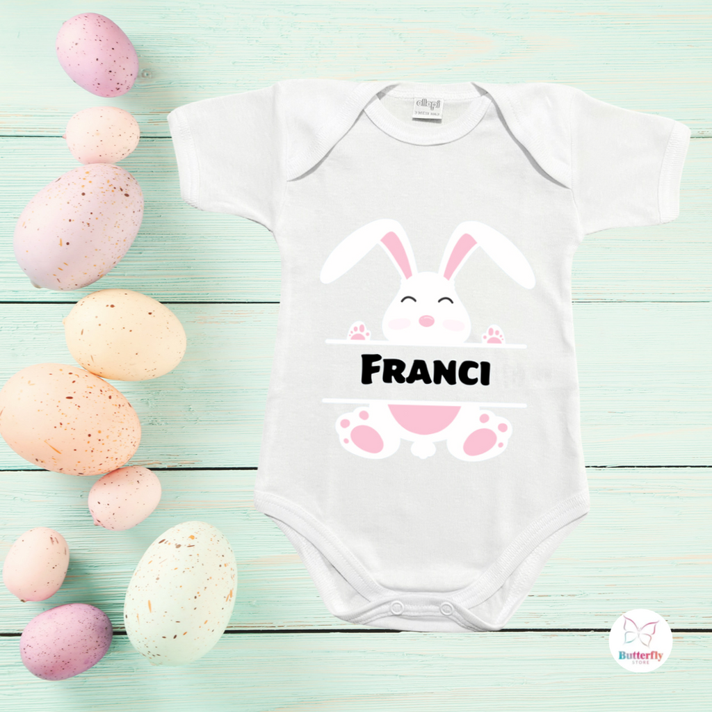 Baby Body Coniglietto Di Pasqua - Personalizzato Con Nome