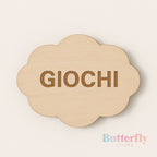 Etichette in Legno Personalizzate Per I Giochi Dei Bambini – Set da 6 o 12 con biadesivo