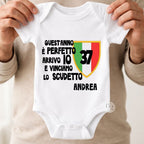 Body Scudetto Juve Campione d’Italia Personalizzato con Nome, Body per Neonati Bianconeri