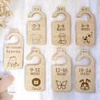 Set 7 Appendini Divisori In Legno Per Guardaroba Neonato - Personalizzato con Nome