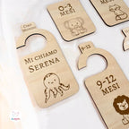 Set 7 Appendini Divisori In Legno Per Guardaroba Neonato - Personalizzato con Nome