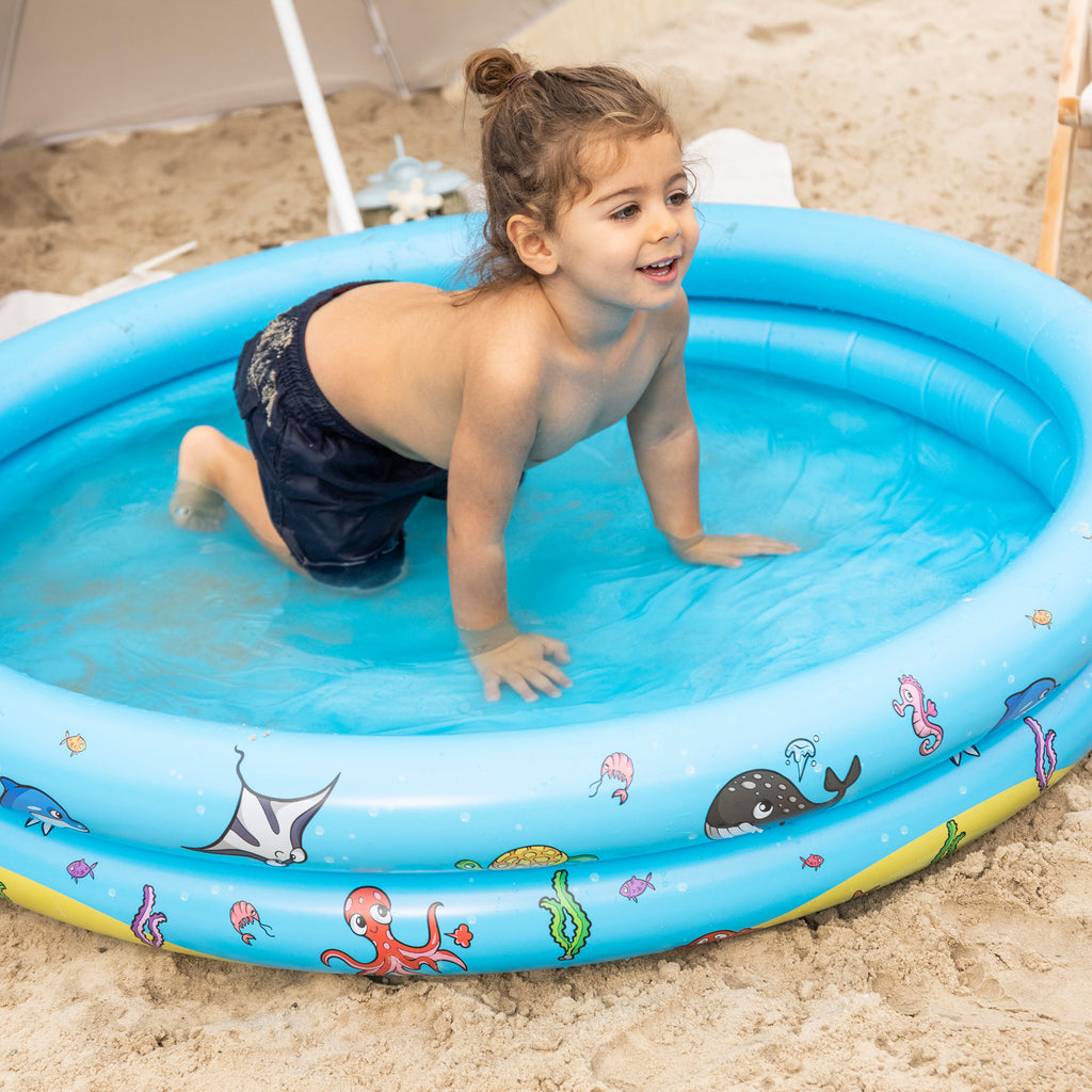 Piscina per Bambini Set Da Gioco Animali Marini - Piscina + Palla + Ciambella