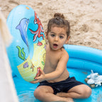 Piscina per Bambini Set Da Gioco Animali Marini - Piscina + Palla + Ciambella