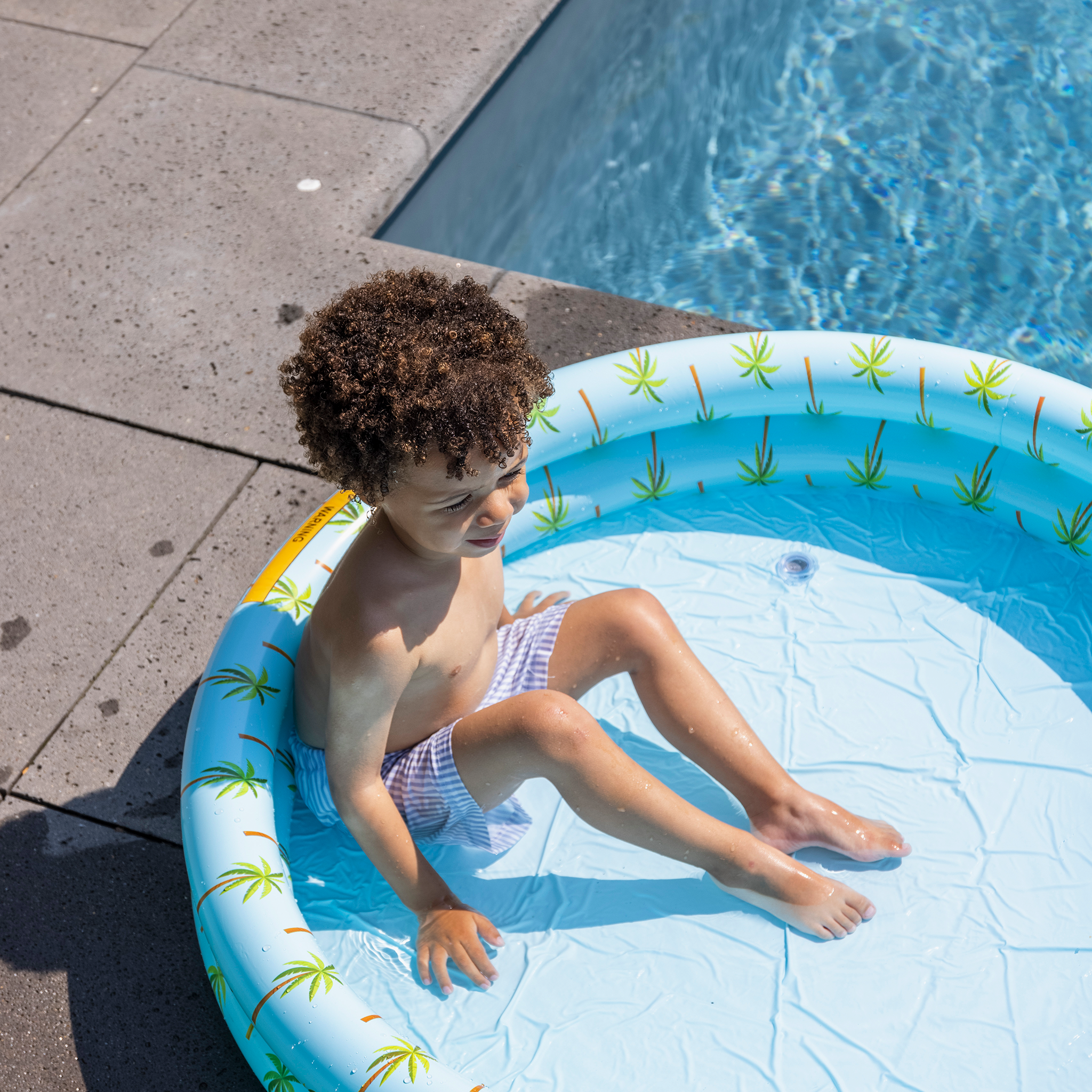Piscina per Bambini Blu Con Palme 100cm