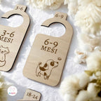 Set 7 Appendini Divisori In Legno Per Guardaroba Neonato - Personalizzato con Nome