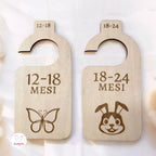 Set 7 Appendini Divisori In Legno Per Guardaroba Neonato - Personalizzato con Nome