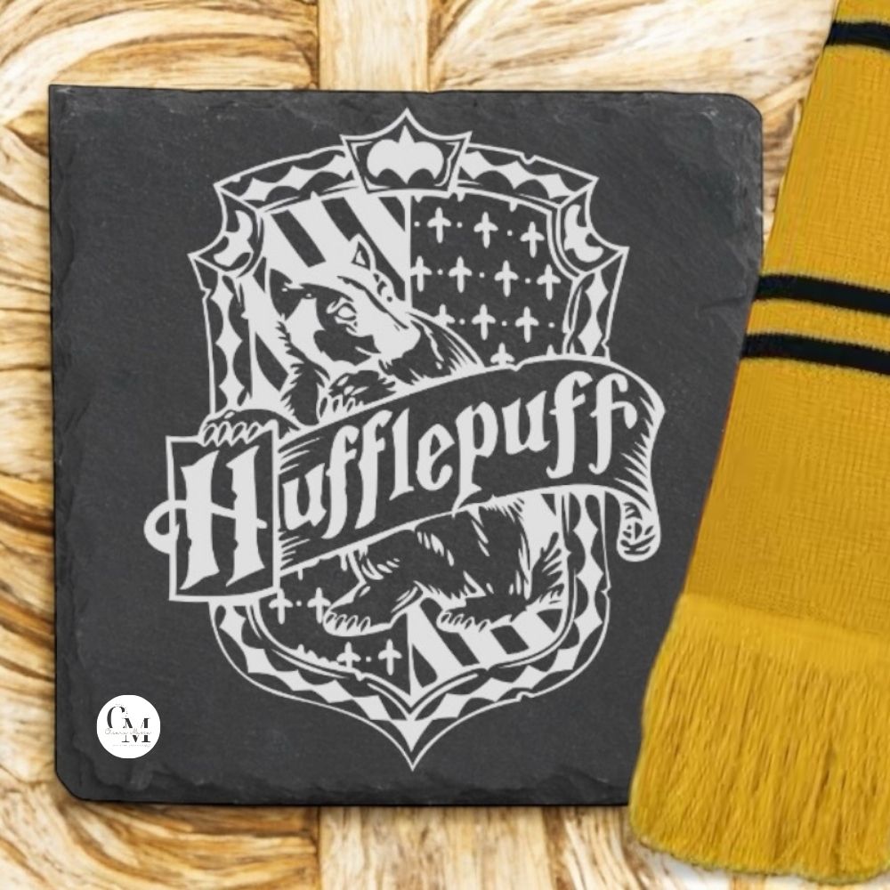 Sottobicchiere Harry Potter in Ardesia Nera Casata Tassorosso