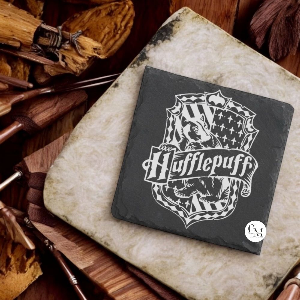 Sottobicchiere Harry Potter in Ardesia Nera Casata Tassorosso