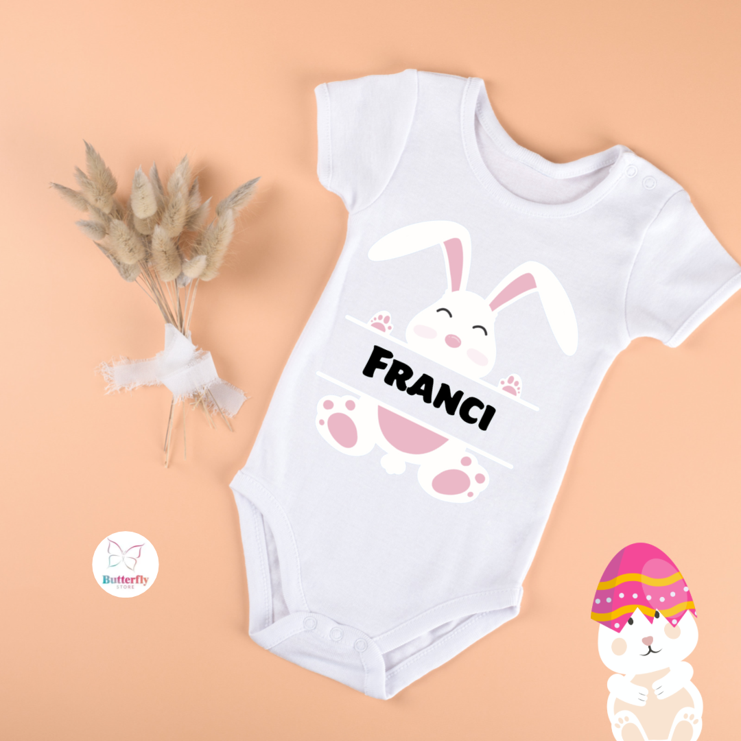 Baby Body Coniglietto Di Pasqua - Personalizzato Con Nome