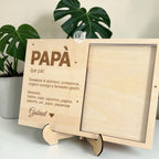 Porta Foto in Legno Personalizzato con Nome – Regalo Papà, Mamma, Nonni, Fidanzato, Fidanzata