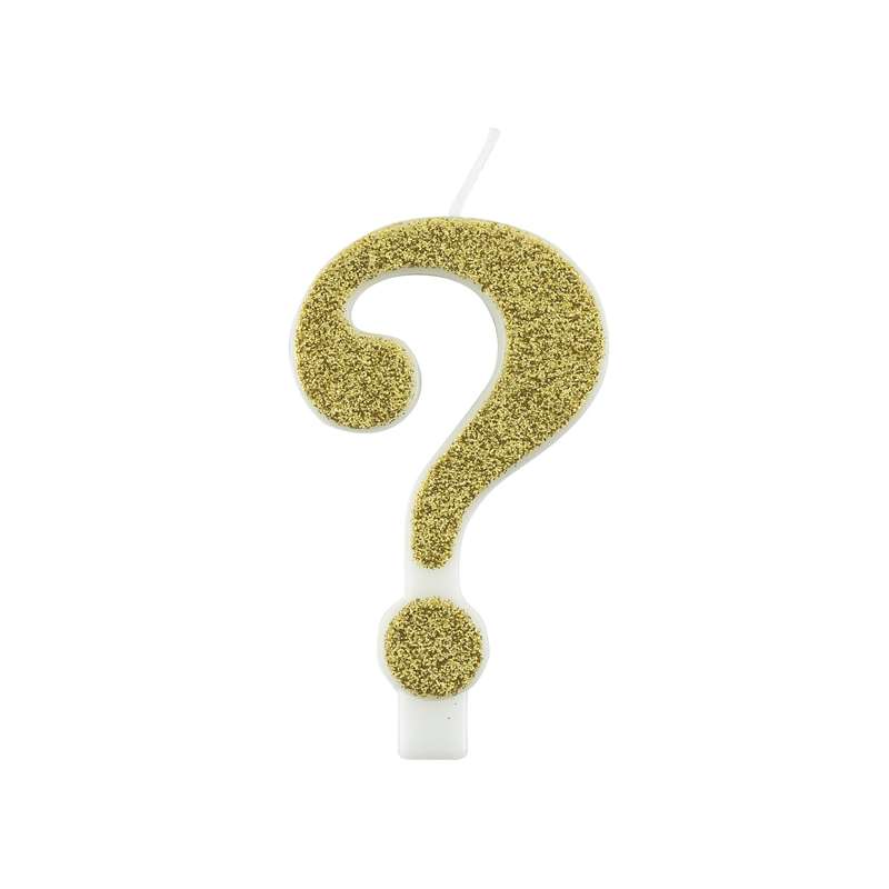 Candelina Punto Interrogativo Oro Glitter