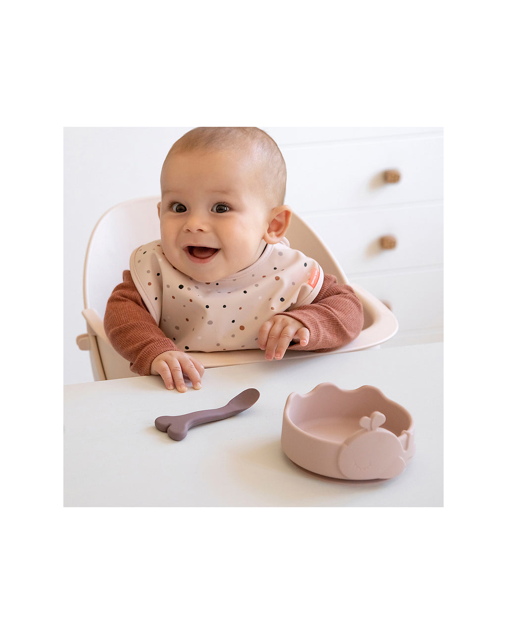 Set Svezzamento Ciotola e Cucchiaino Wally Rosa