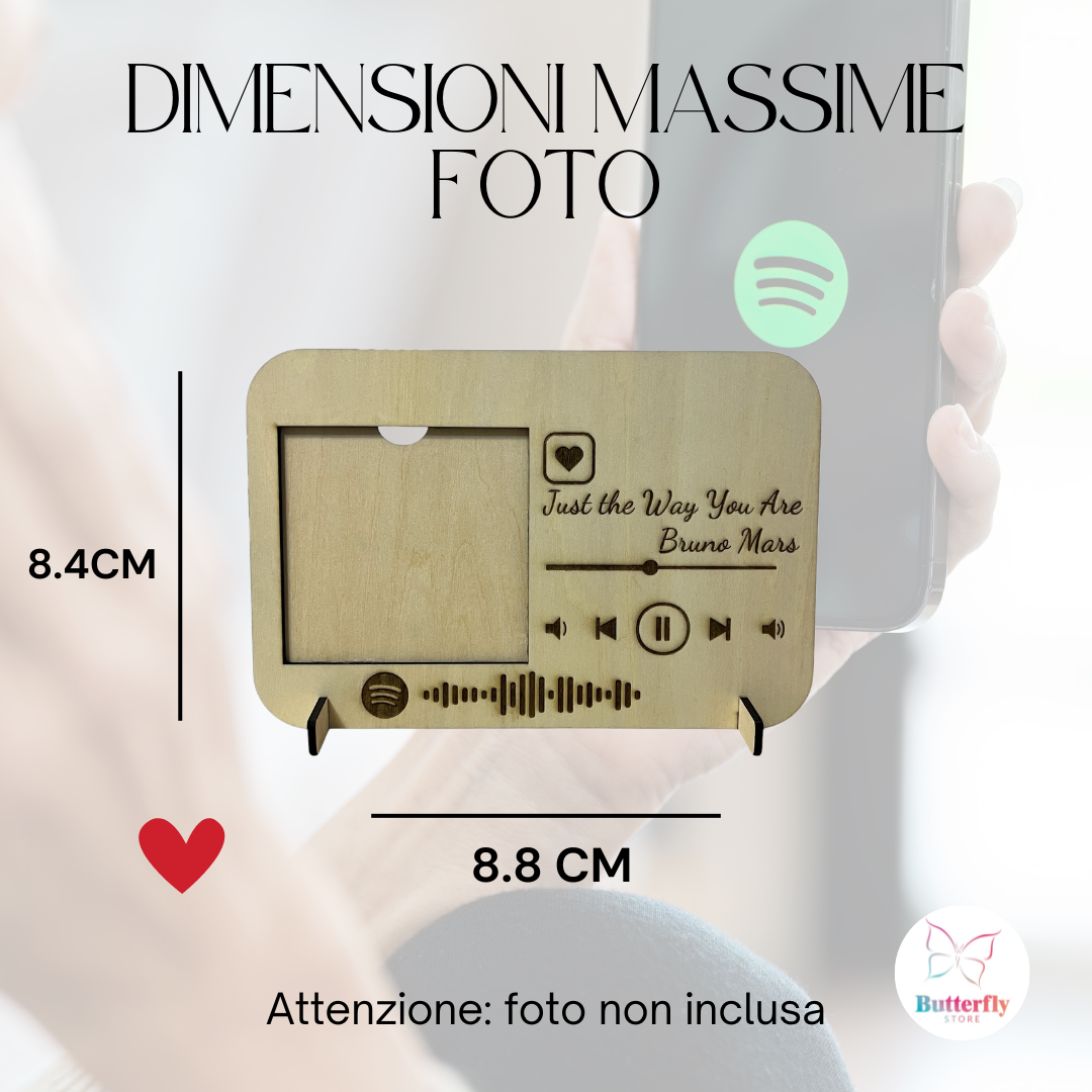 Targa In Legno Con Codice Canzone Spotify, Personalizzata Con Dedica