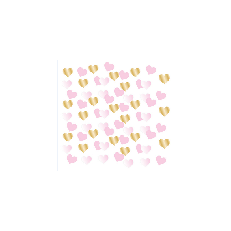 Confetti Cuori in Cartoncino Rosa e Oro 14gr