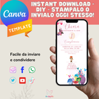 File Digitale / Invito Di Compleanno Inside Out Digitale Bimba, Modificabile Canva
