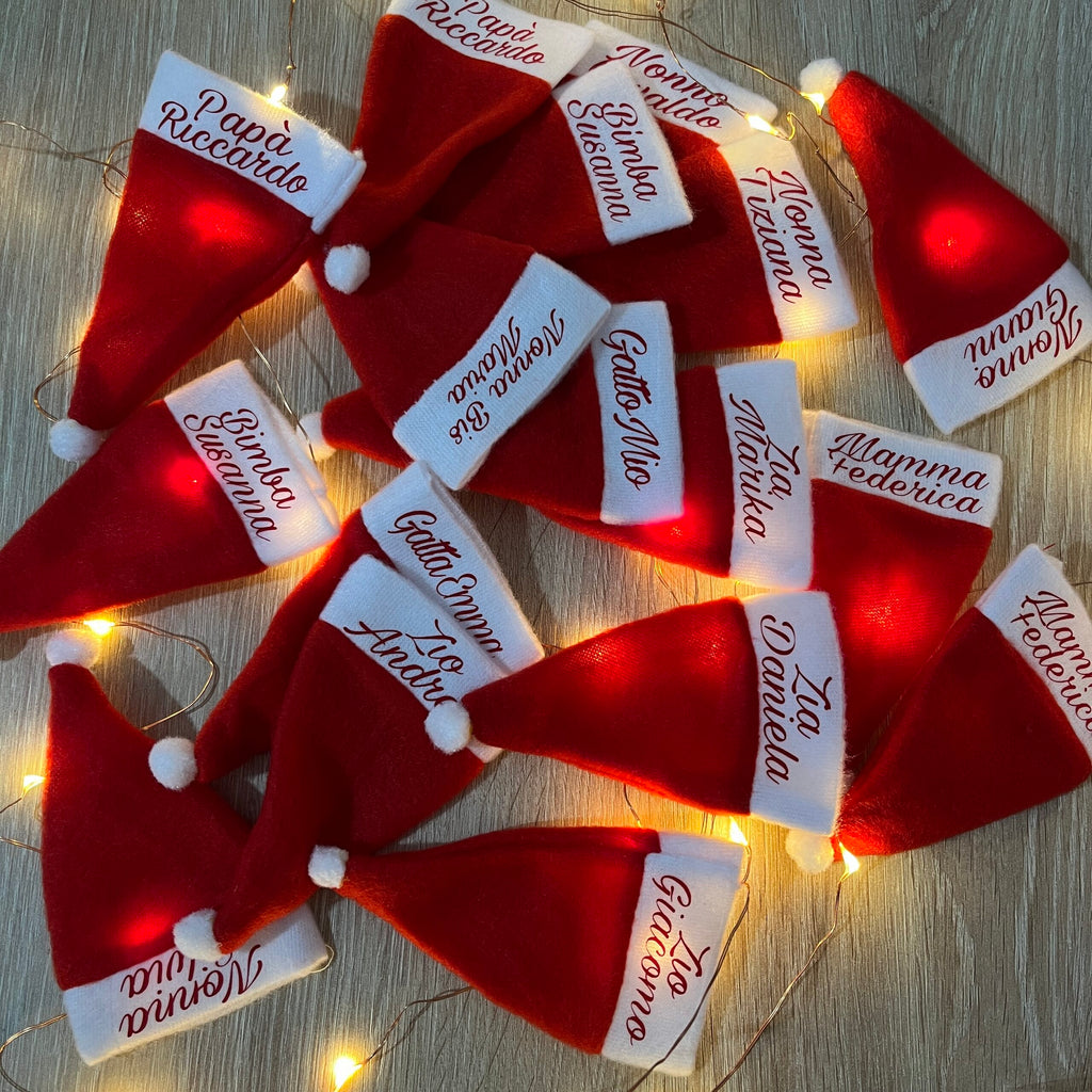 Pack 10 Cappellini Porta Posate Di Natale - Personalizzabili